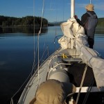 Leaving a calm anchorage