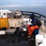 Scientist working on deck