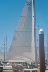 Trying out the new main sail