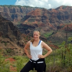 Emily after hiking down into Waimea canyon