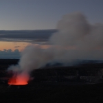 Glowing vent in Halema'uma'u crater