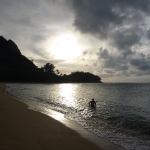 Swimming at Haena Beach