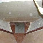 Foam being covered with panels