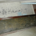 Cleaning v-berth side in prep for foam insulation