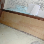 First panel fitted over foam insulation