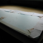 Foam/paper template on panel