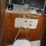 The old structure behind the toilet in the head