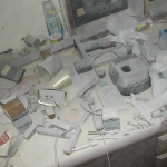 Some of the mess generated by removing the bulkhead