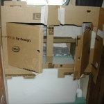 Cardboard mockup of the cabinets